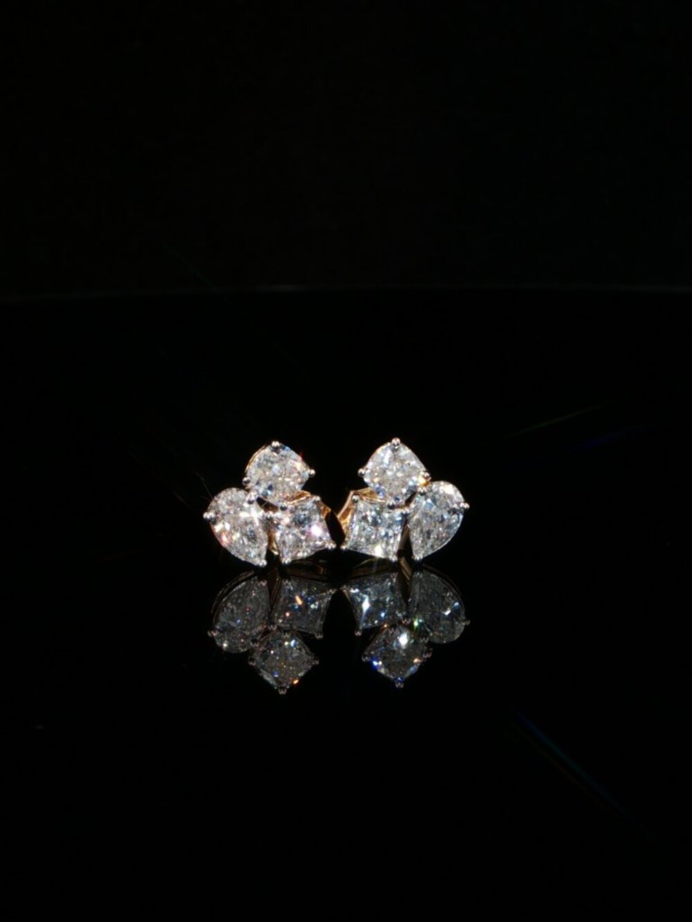 1.56 CTW Cushion, Pear & Princess Lab-Grown Diamond Cluster Stud Earrings - 14K